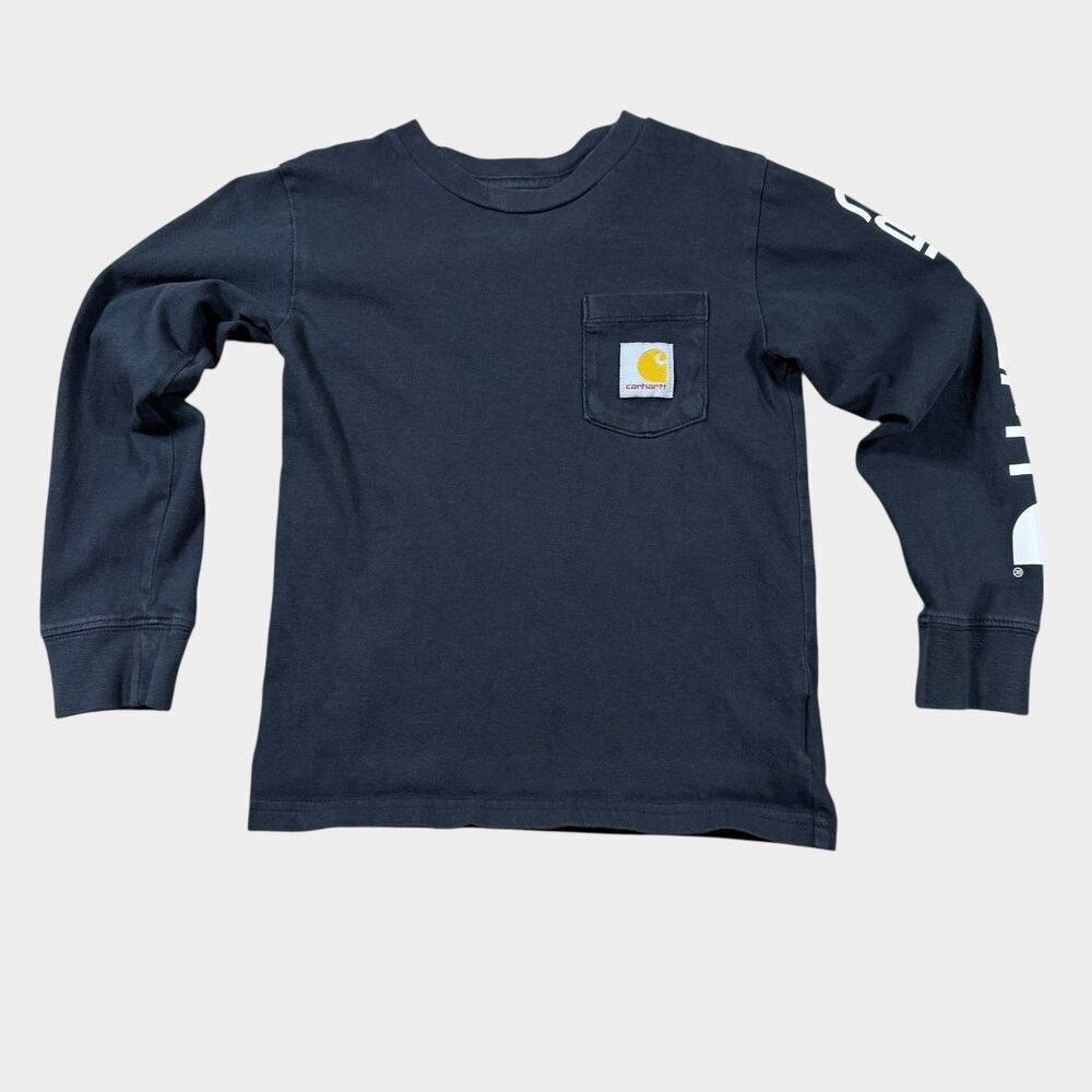 Carhartt Long Sleeve T-Shirt Outdoor Work Chore Farm Pocket T Kids Youth Size 5